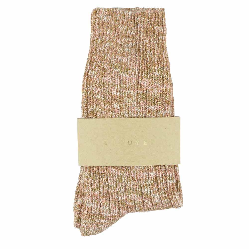 women melange socks - pink / mustard