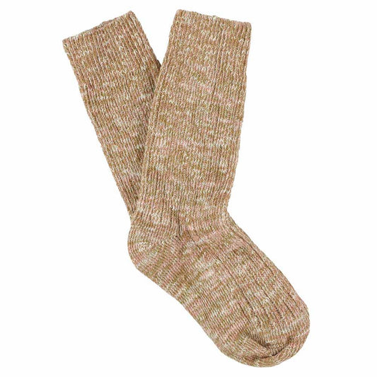 women melange socks - pink / mustard