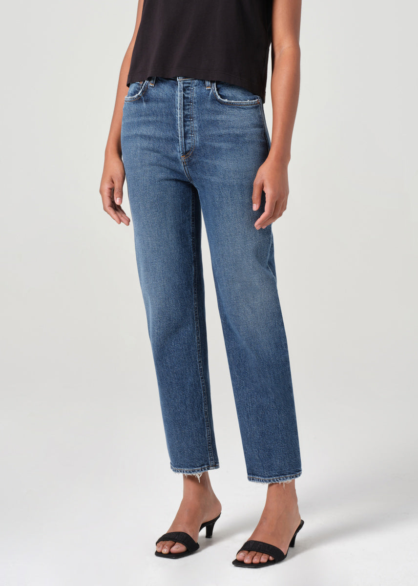 Agolde 90s pinch waist crop, solace 