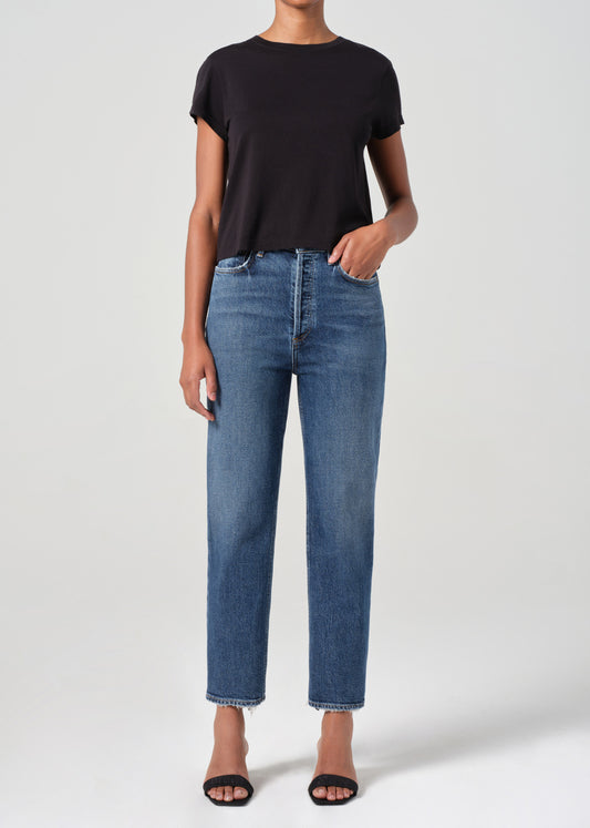 Agolde 90s pinch waist crop, solace 