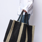 Gabriele Frantzen weekender bag, black and beige raffia 