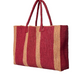 Gabriele Frantzen weekender raffia bag, red and beige