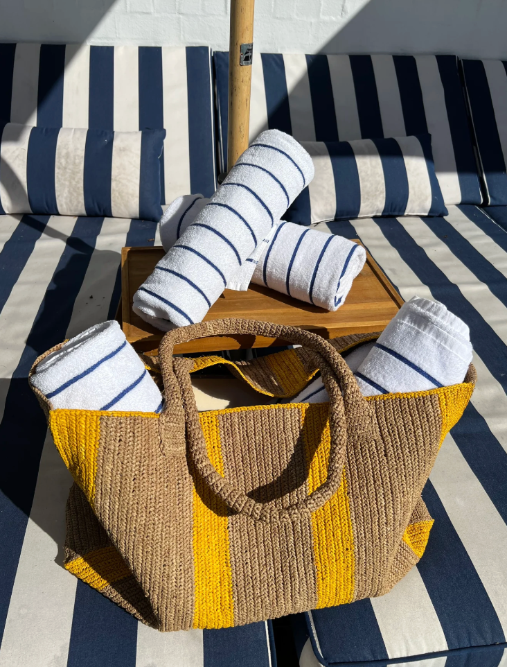 Gabriele Frantzen weekender bag, sand and sunshine raffia bag