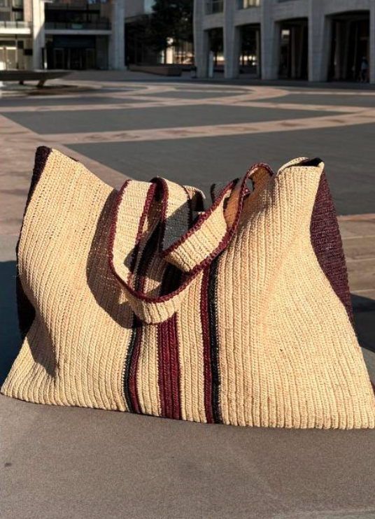 Gabriele Frantzen weekender striped bag, le cafe raffia bag