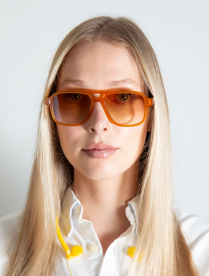 The Good Vibrations frame in black with grey gradient or honey frame/gold gradient. Handcrafted Frames- Italian Mazzucchelli acetate- Adjustable wire core temple arms- 7 barrel stainless steel hinges- 2 dot rivets for added durability

UV400 treated to protect your eyes from all harmful UVA and UVB light - Anti reflective coatings applied to the backside of the lens - Anti scratch coatings

Size: 53-16-145