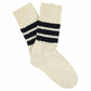 women stripes crew socks - ecru / blue