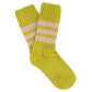 women crew stripes socks - yellow / pink