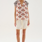 Cupro voile print top , with V-neck with soft gathers along the neckline. Ranglan sleeves.

100% Cupro Voile.

Hand wash with cool water. Do not bleach. Soft Iron. Do not twist. Dry flat in the shade.

Fitting advice - Regular fit.