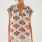 Cupro voile print top , with V-neck with soft gathers along the neckline. Ranglan sleeves.

100% Cupro Voile.

Hand wash with cool water. Do not bleach. Soft Iron. Do not twist. Dry flat in the shade.

Fitting advice - Regular fit.