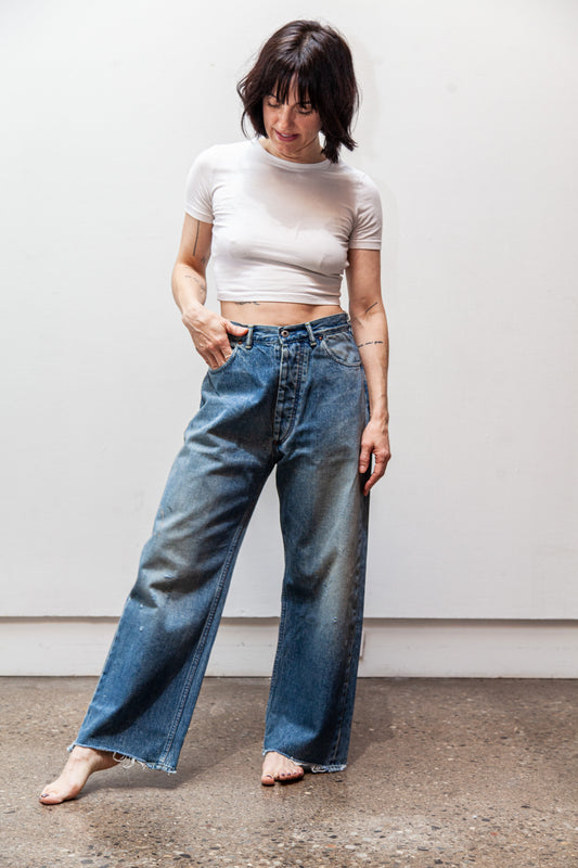 denim deep rise baggy cut - light vintage
