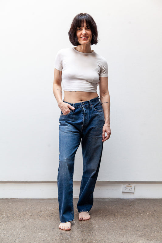 used ankle cut (shorter hem) - vintage dark