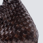 Brown woven leather handbag 