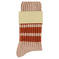 women stripes crew socks - pink / brick