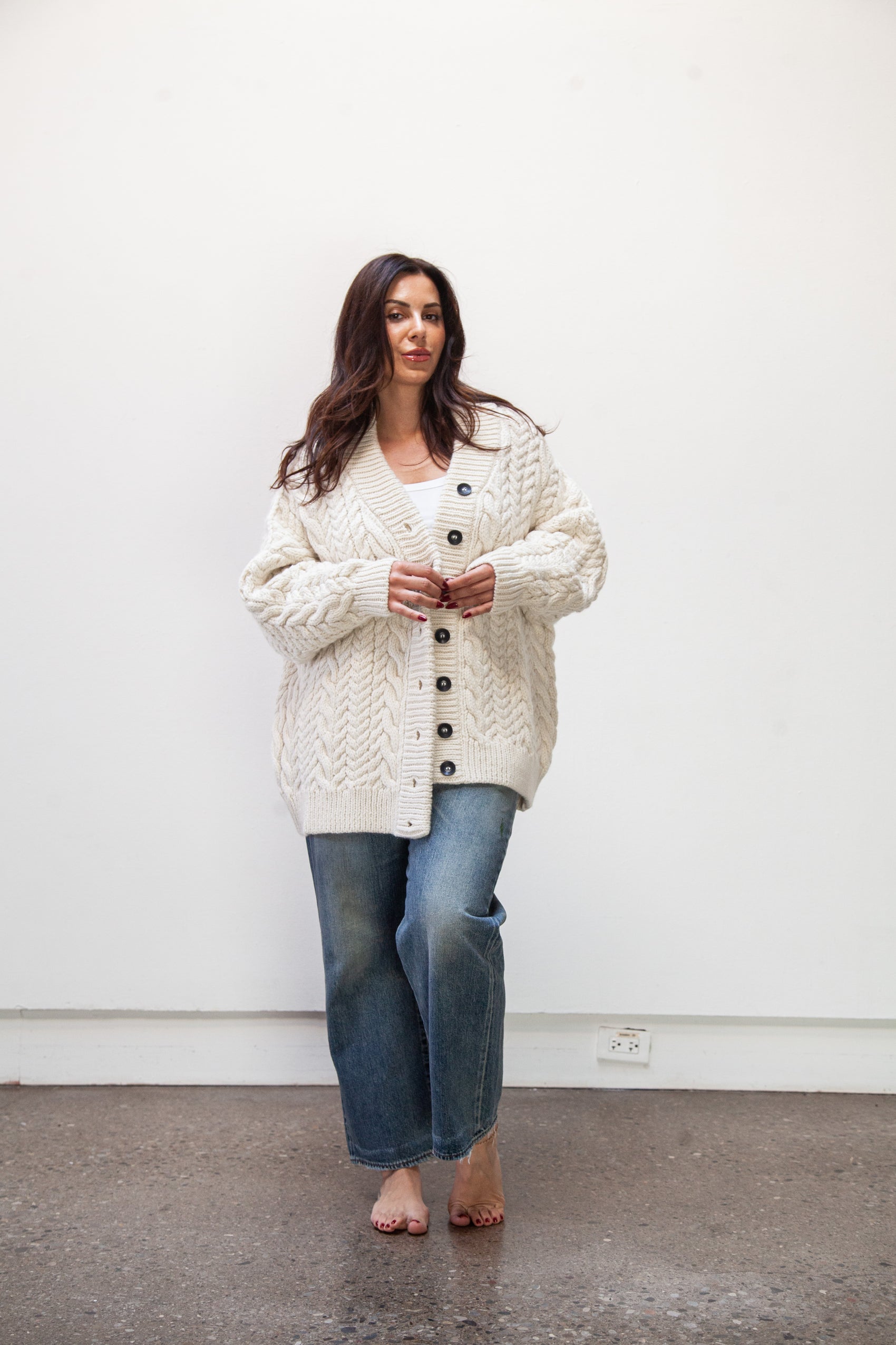 barb cable cardigan