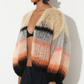 A great light mohair cardigan for spring with light stripes, ready for summer. Hand knitted with love