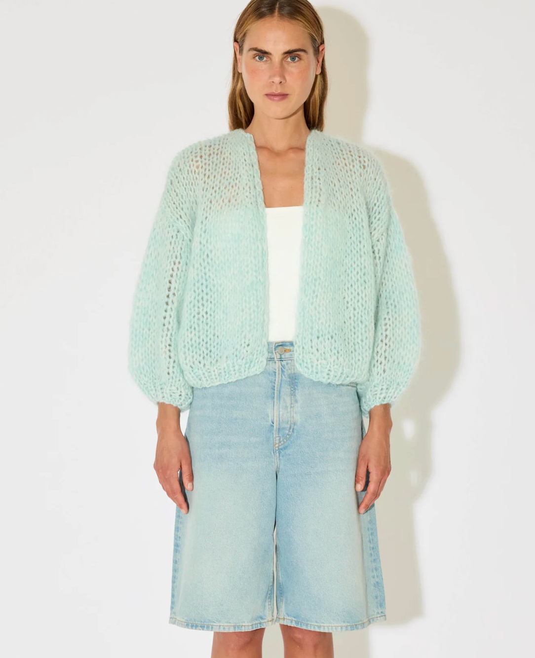 A defining style of the Maiami collection — modern knitwear with softness, character, and ease.

Signature Maiami mohair bomber cardigan 