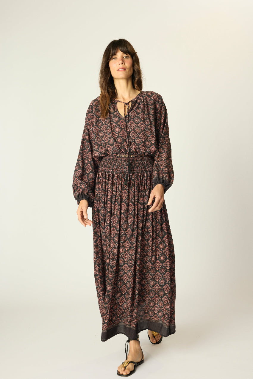 natalie martin bella skirt, fleur de lis black 
