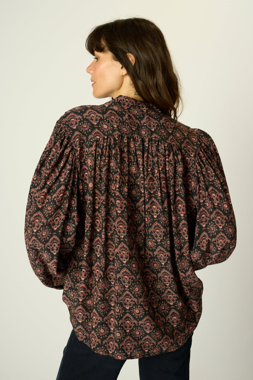 natalie martin iris top, fleur de lis black 