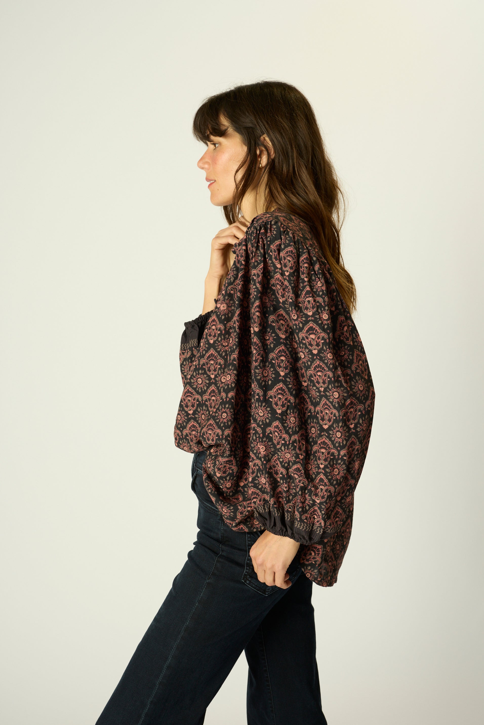 natalie martin iris top,fleur de lis black 