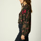 natalie martin tolan shirt, lehua print black 