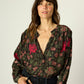 natalie martin tolan shirt, lehua print black 