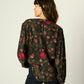 natalie martin tolan shirt, lehua print black 