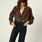 natalie martin tolan shirt, lehua print black 