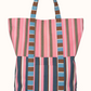 The Épice Paris Beach Bag B 2511 is a stylish and versatile accessory from Épice’s Spring/Summer 2025 collection. 
This is a cotton canvas beach bag, with matching cotton lining. 
Exterior open pocket, interior zippered pocket.
Matching canvas straps.
Large single snap button closure.
Timeless and versatile bag, carried on the shoulder or in hand.
