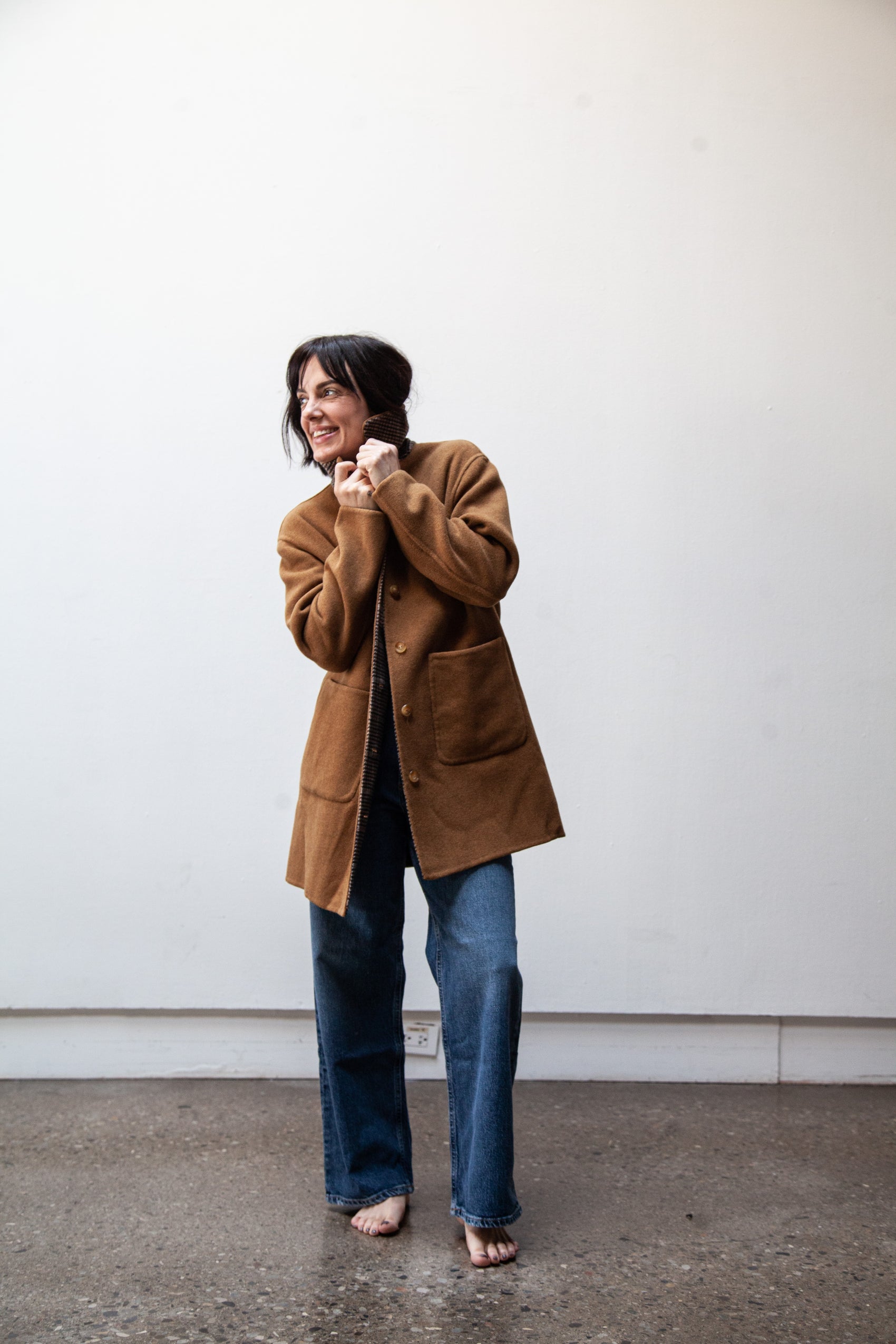 reversible cashmere car coat