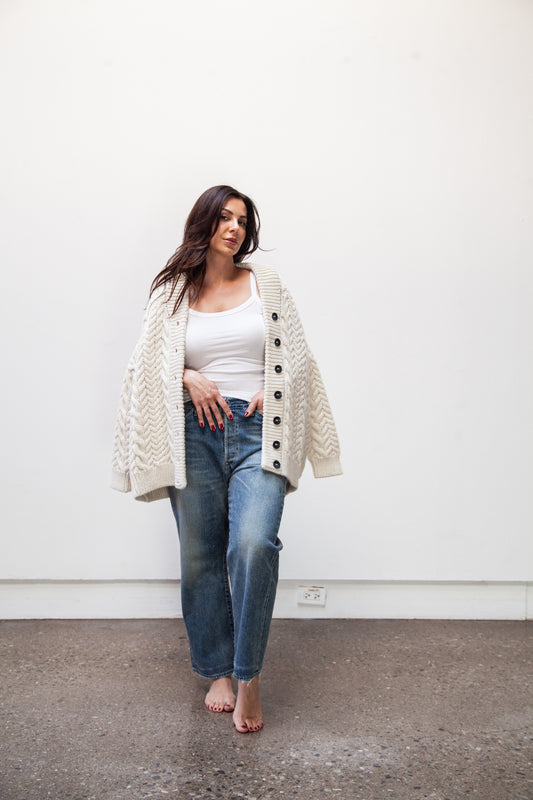 barb cable cardigan