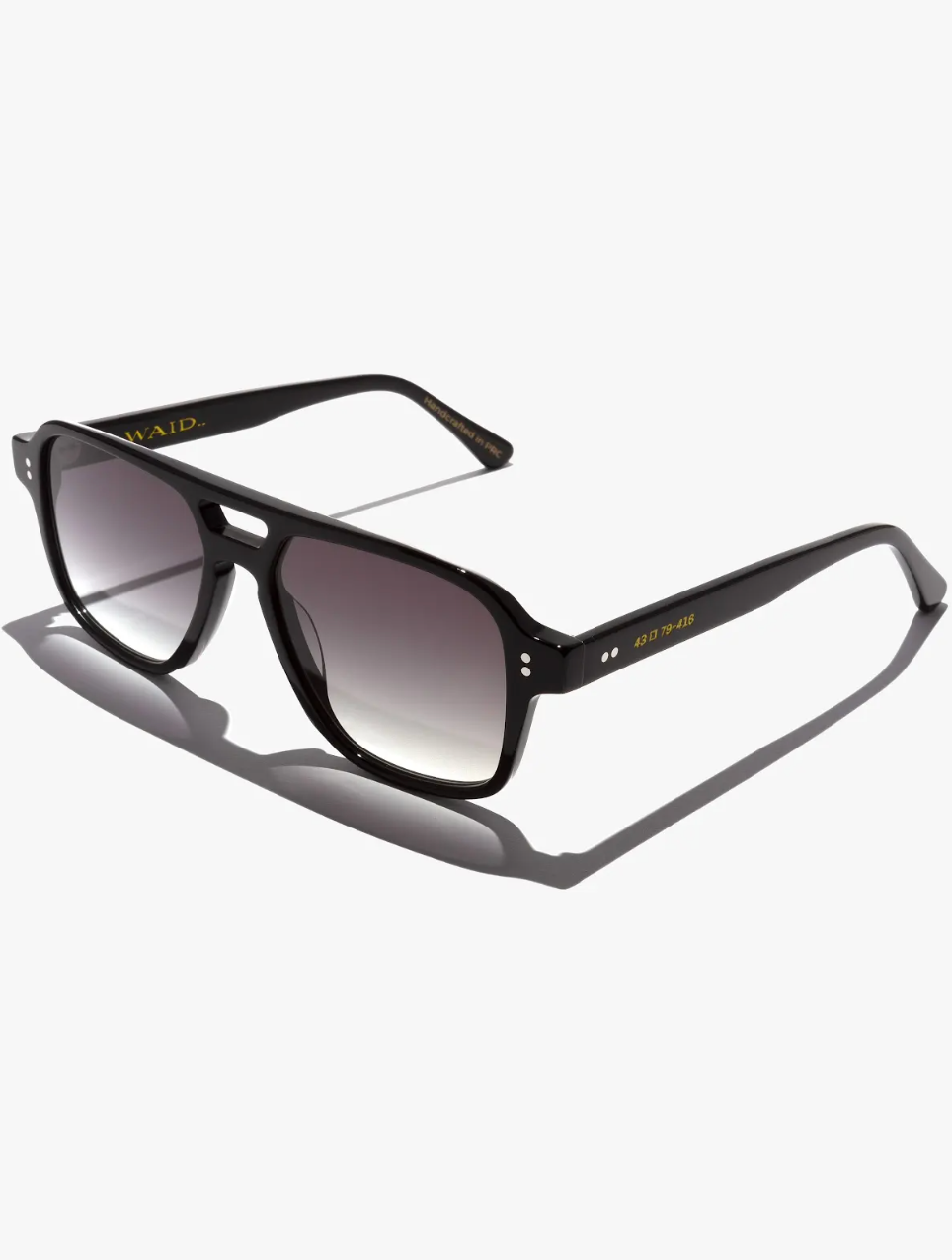 The Good Vibrations frame in black with grey gradient or honey frame/gold gradient. Handcrafted Frames- Italian Mazzucchelli acetate- Adjustable wire core temple arms- 7 barrel stainless steel hinges- 2 dot rivets for added durability

UV400 treated to protect your eyes from all harmful UVA and UVB light - Anti reflective coatings applied to the backside of the lens - Anti scratch coatings

Size: 53-16-145