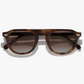 Party All The Time frame in a classic tortoise.

Handcrafted Frames- Italian Mazzucchelli acetate- Adjustable wire core temple arms- 5 barrel stainless steel hinges- Gold wing rivets for added durability and retro aesthetic

The Lenses- Polarized CR-39 lenses - UV400 treated to protect your eyes from all harmful UVA and UVB light - Anti reflective coatings applied to the backside of the lens - Anti scratch coatings

&nbsp;Size: 50-24-145

Lens Colour: Brown Gradient