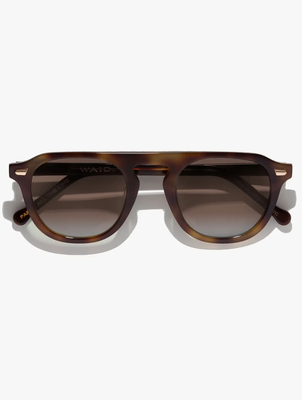 Party All The Time frame in a classic tortoise.

Handcrafted Frames- Italian Mazzucchelli acetate- Adjustable wire core temple arms- 5 barrel stainless steel hinges- Gold wing rivets for added durability and retro aesthetic

The Lenses- Polarized CR-39 lenses - UV400 treated to protect your eyes from all harmful UVA and UVB light - Anti reflective coatings applied to the backside of the lens - Anti scratch coatings

&nbsp;Size: 50-24-145

Lens Colour: Brown Gradient